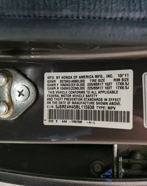 2011 Honda Cr-V Se из США, поврежденный, VIN 5J6RE4H45BL115938